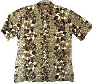 Island-Traditions-Hawaiian-Aloha-Shirt-Green-Tropical-Leaf-Floral-Pattern-XL