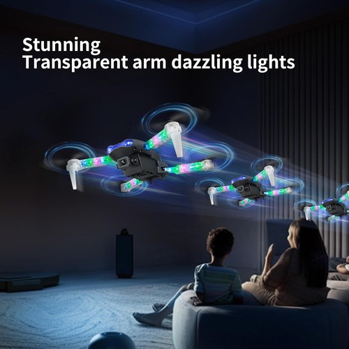 4K Mini Drohne Dual Kamera LED Selfie Drohne RC Quadrocopter WiFi Faltbar Drohne - Bild 5 von 12