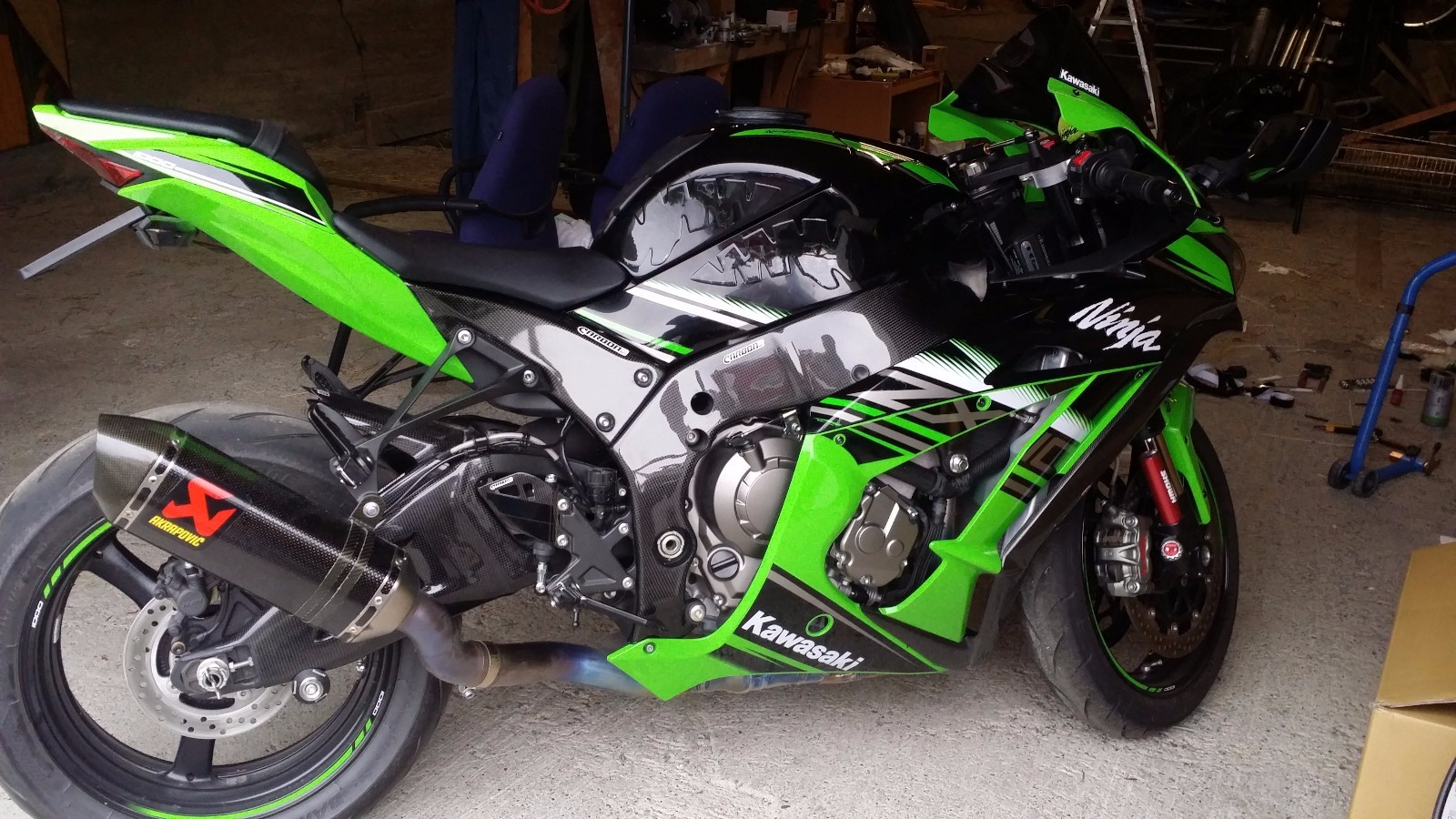 KAWASAKI ZX-10R RR 2016-2022 Carbon Fiber Frame Covers Panels