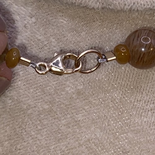 Plumeria Hawaiian Natural  Quartz Jade Statement Necklace - 14K Clasp - 22” - Picture 6 of 8