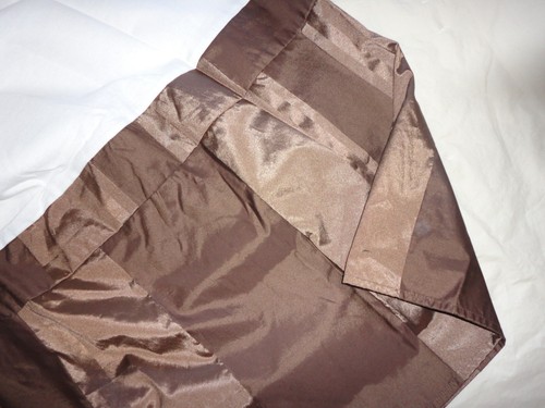 NOBLE EXCELLENCE BROWN SATIN MULTI CLASSIC STRIPE (1) KING BEDSKIRT SPLIT 15" - Picture 4 of 5