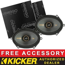 KICKER 51KSC6804 CAR AUDIO 6"X8" 2-WAY KS SPEAKERS W/SOUND DEADENING KIT PAIR
