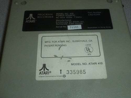 ATARI 410 PROGRAM CASSETTE RECORDER PLAYER VINTAGE 400 800 VINTAGE - Picture 7 of 7