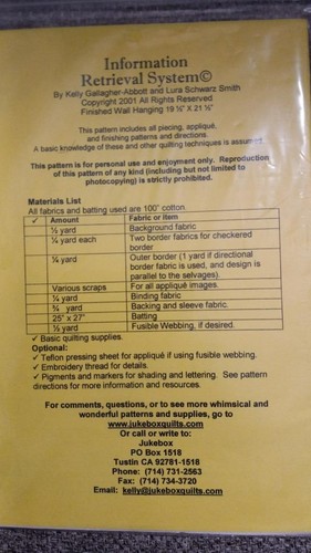 Information Retrieval System Wall Quilt Patten designed by Jukebox Quilts - Imagen 2 de 2