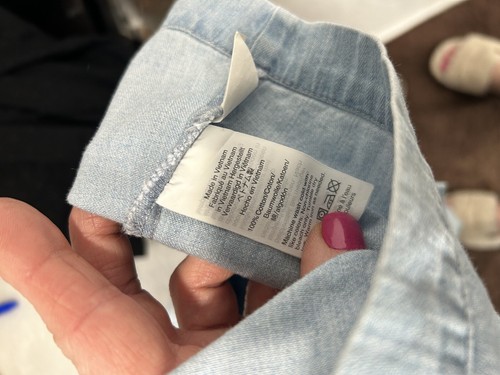 Madewell Damen helle Waschung Baumwolle Jeanshemd Gr. Medium M Langarm - Bild 4 von 6