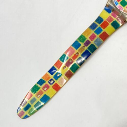 Vtg Swatch Agatic Agatac Watch Unisex 34mm Rainbow Swiss BROKEN BUCKLE New Batt - Picture 18 of 19