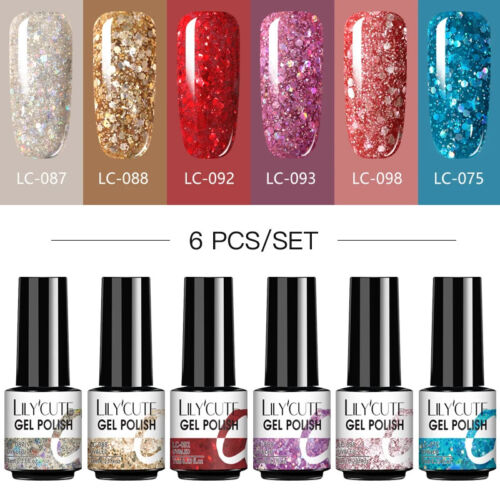 Kit 6 pezzi gel unghie colori misti per unghie fai da te lampada UV semipermanente set unghie - Foto 128 di 142