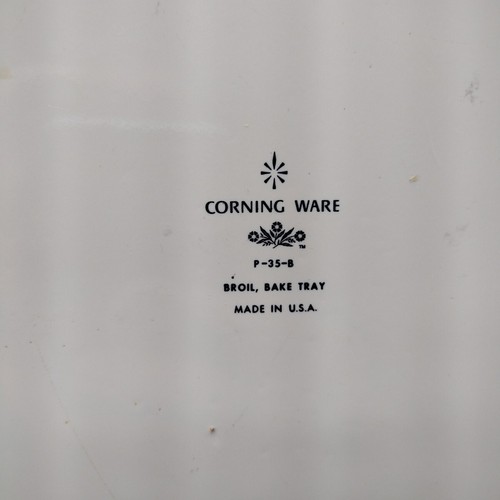 Vintage Corning Ware blau Kornblume Backen Grillen Serviertablett P-35-B mit Wiege - Bild 4 von 15