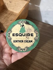 Vintage Esquire Leather Cream jar, WITH cream