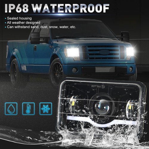 4pc 4x6'' LED Headlights Hi-Lo w/DRL For 1977-1986 Chevrolet Caprice Monte Carlo - Bild 9 von 12