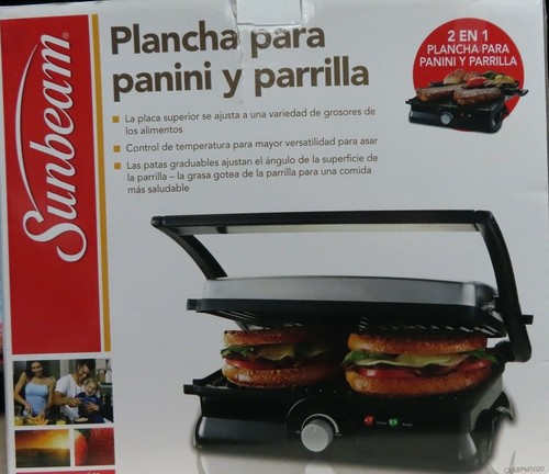 NUEVO FABRICANTE Y PARRILLA SUNBEAM 2 EN 1 PANINI CKSBPM5020 PLACA SUPERIOR AJUSTABLE Y TEMPERATURA - Imagen 5 de 12