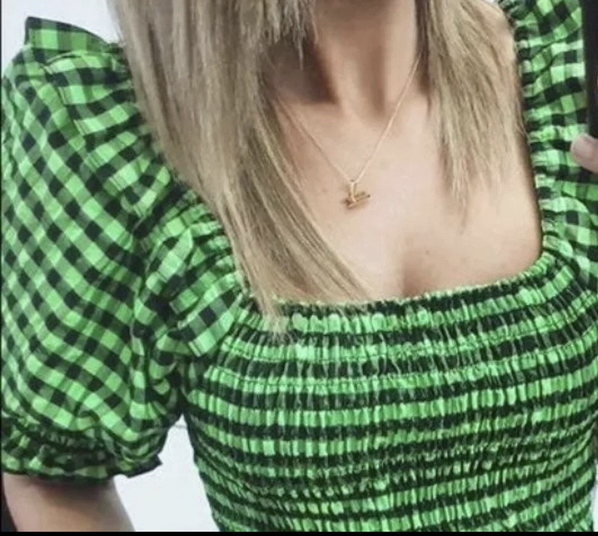 New ZARA SMOCKED GINGHAM CHECK TOP blouse ,Size M | eBay New ZARA SMOCKED GINGHAM CHECK TOP blouse ,Size M | eBay