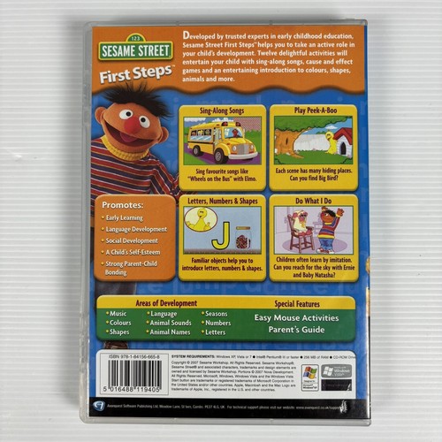 Sesame Street First Steps PC CD-ROM 1-3 Years 2007 Free Tracked Postage - Picture 2 of 4