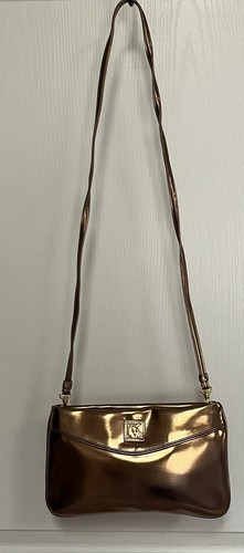 Vintage Anne Klein for Calderon Two Way Shoulder Or Clutch Copper Color Bag - Picture 2 of 16