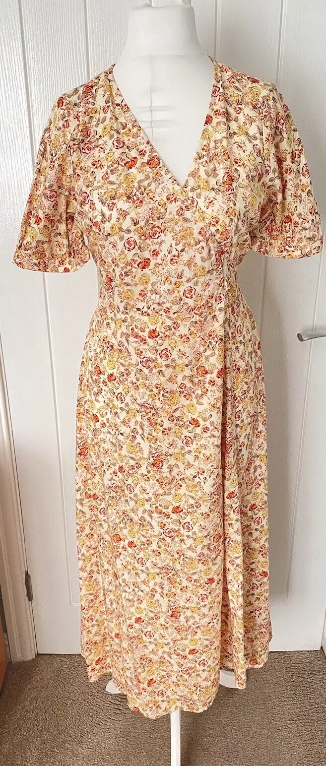 Object Elin Summer Midi Wrap Dress In Pastel Size 34 8/10 NEW Wedding Guest