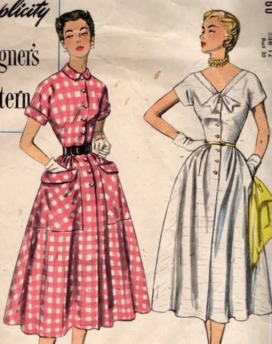 50er Jahre Einteiler Kleid Schnittmuster Simplicity Designer Nr. 8260 Größe 12 - Bild 2 von 4