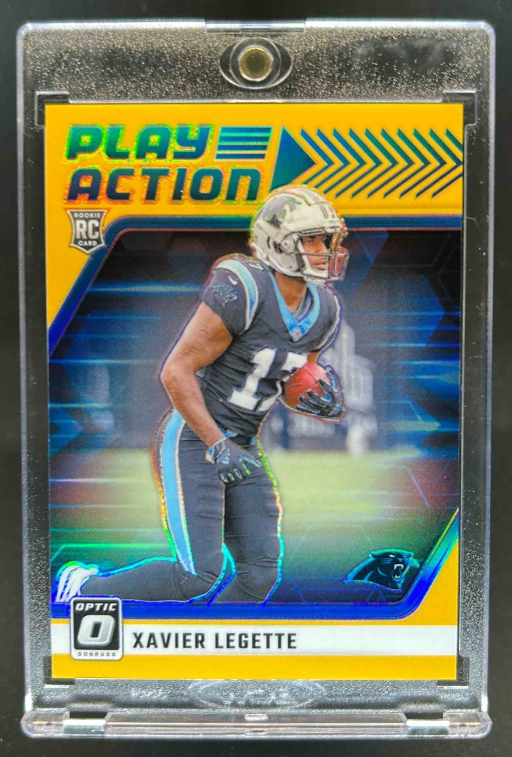 2024 Donruss Optic Xavier Legette Play Action RC Gold #7/10 Panthers