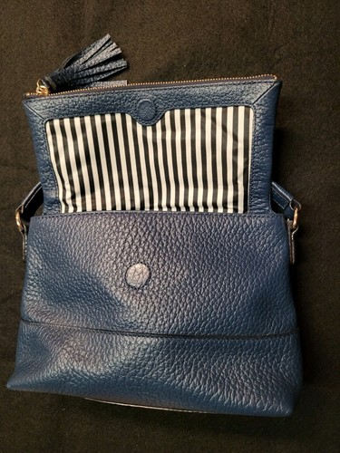 KATE SPADE Southport Avenue Maria Leather Bag, Navy Blue, Clean, Ships Free - Picture 10 of 20