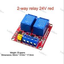 2PCS 2-channel 24V Red Relay Module with Optocoupler Isolation Fast Shipping New