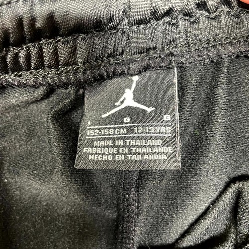 Air Jordan Track Pants Kids Large Black Logo Straight Leg Drawstring Running - Picture 5 of 11