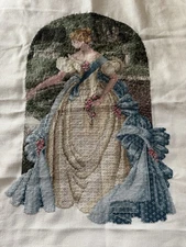 Completed Lavender & Lace Cross Stitch Queen Anne’s Lace Victorian Lady