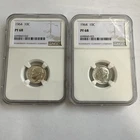 1964 Lot Of (2) NGC PF68 90% Silver Proof Roosevelt Dimes 10c White Label