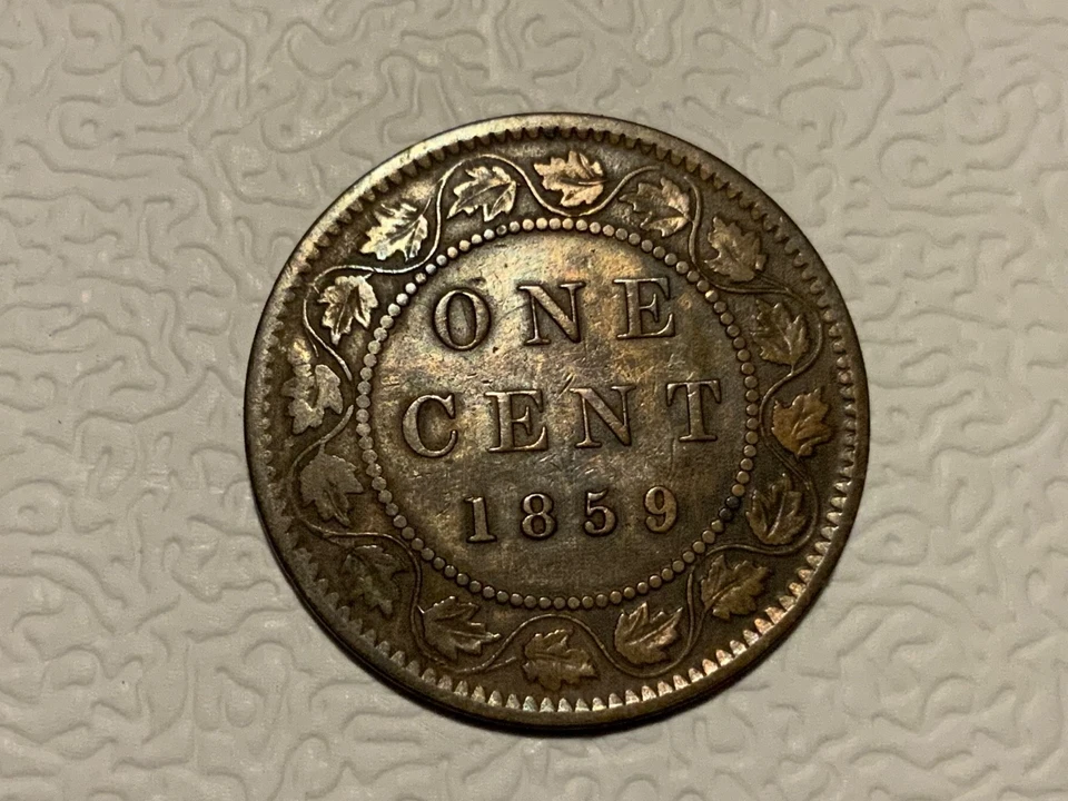 CANADA 1859 , Bronze Large Cent, -QUEEN VICTORIA - Large Cent Coin Foto 4 de 4