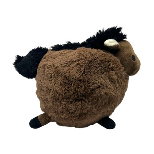 "Mini Mustang aplastable 8"" peluche marrón caballo gordito juguete de peluche retirado" - Imagen 2 de 6