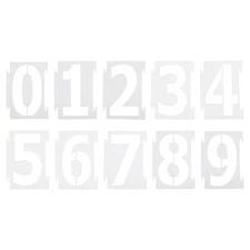 3 Inch Number Stencils Reusable Plastic Numbers Templates Set 0-9, White 20pcs
