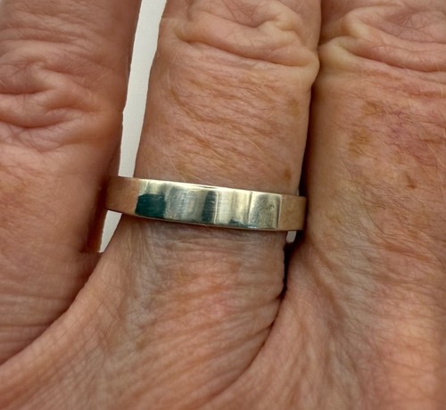 Alianza de boda de plata de ley alianza plana de 3,25 mm de ancho tamaño 8,75 - Imagen 1 de 4