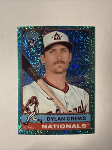 2025 Topps Heritage - Dylan Crews #247 Chrome Light Blue Sparkle Refractor (RC)
