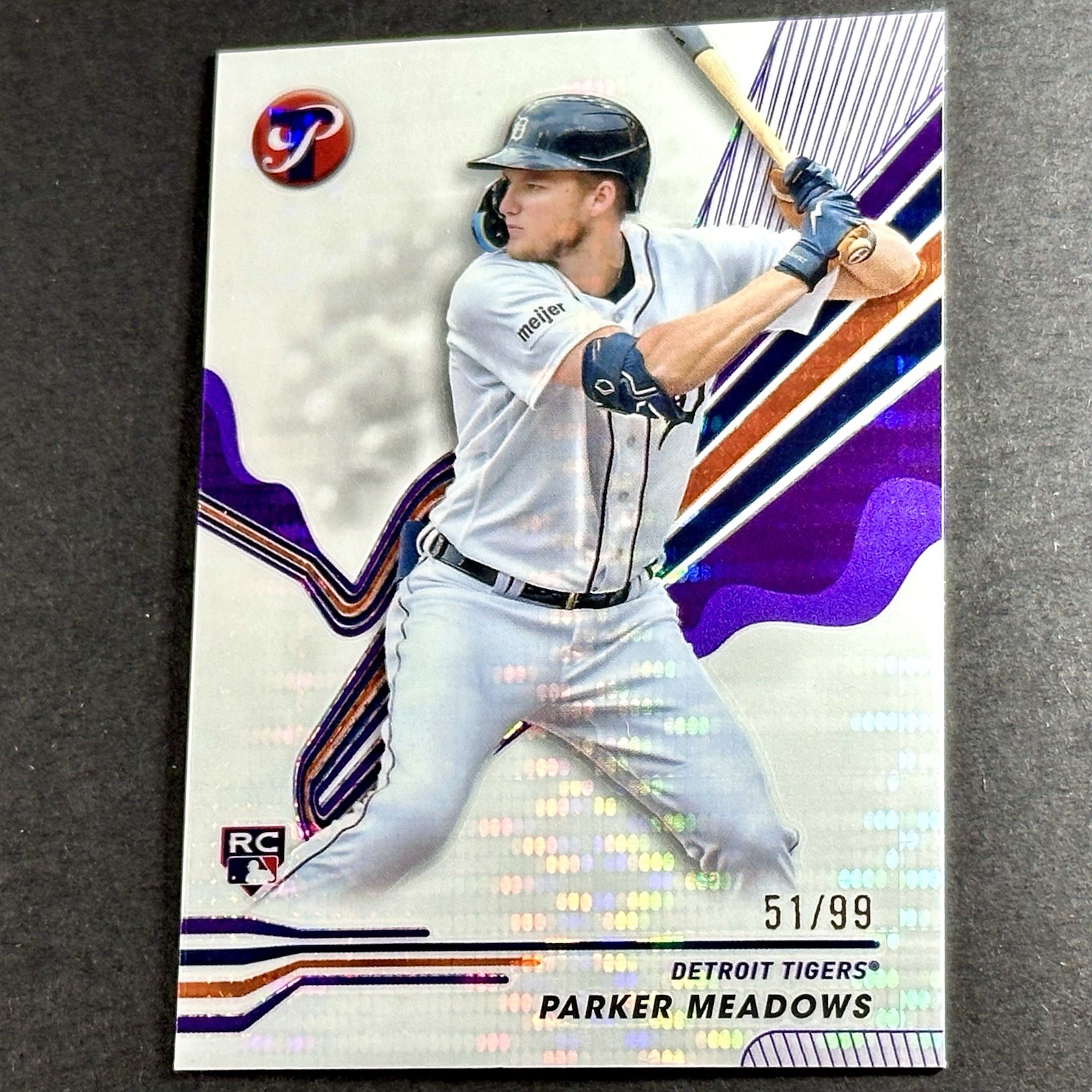 2024 Topps Pristine Parker Meadows RC Purple Refractor /99 Detroit Tigers Rookie