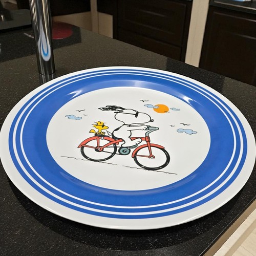 Peanuts Snoopy & Woodstock Beach Bike Melamine Platter 14"