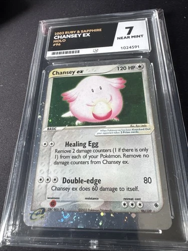 2003 Ruby & Sapphire Chansey EX Holo #96 Ace 7