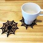  8 Pcs Halloween Table Decoration Spider Decorations Coasters Web