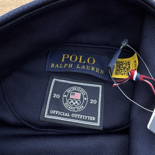 Polo Team USA de Ralph Lauren 2020 para hombre 1/4 cremallera tejido azul oscuro nuevo con etiquetas XXL - Imagen 8 de 11