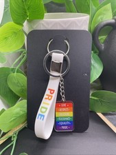 4" Silver-Tone Silicone Pride 2 in 1 Keychain Purse Backpack New Free Ship B7829
