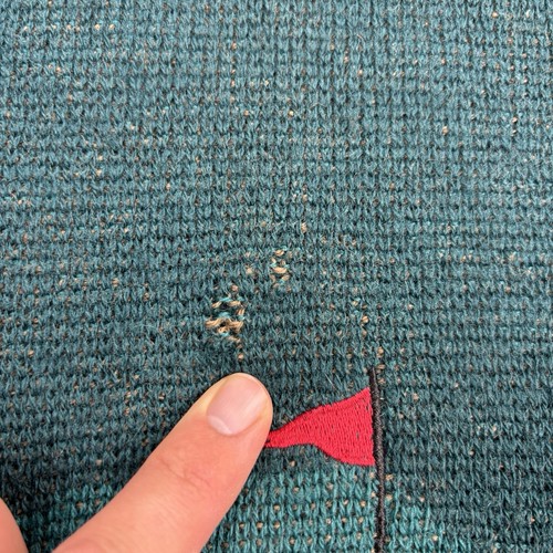 Vintage Pendleton Sweater Men's Large Blue Green Wool Knit Golf Course Pullover - Picture 6 of 9