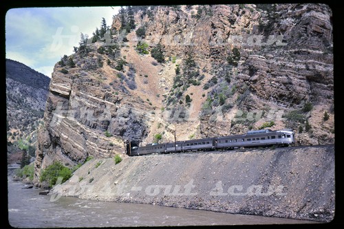 F Original Slide - D&RGW Rio Grande Zephyr Action Glenwood Canyon CO 1979