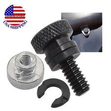 Rear Fender Black Seat Screw Knurled Bolt Nut Kits For Harley Touring 1996-2024