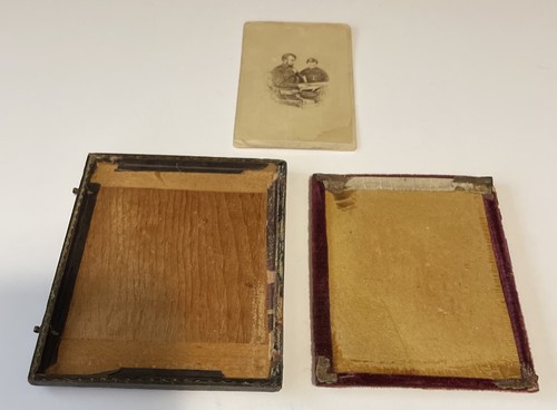 Photographie ancienne carte de visite Abraham Lincoln & Son Tad Reading avec cadre - Photo 9/9