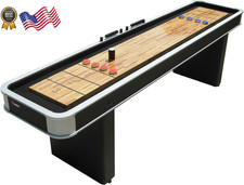 Shuffleboard Table 9 Foot Accessories Pucks Wax Indoor Game Set Scoreboard Score