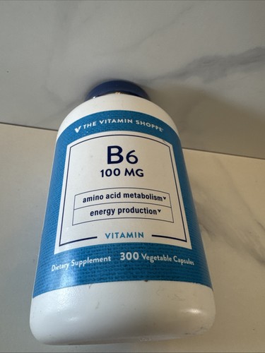 B6 100MG 300 Vegetable Capsules by The Vitamin Shoppe Amino Acid Metabolism 8/26 - Picture 6 of 7