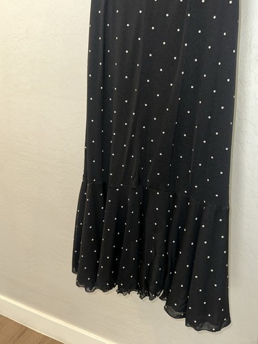Oscar by Oscar de la Renta Tulle Sheer Ruffle Fit & Flare Polka Dot Dress S - Picture 8 of 12