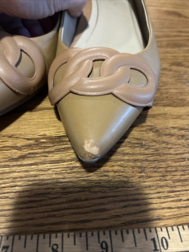 Vionic Ballet Womens Leather sz 9 Flat Shoes Pointed Toe Comfort Neutral Preppy - Picture 3 of 6