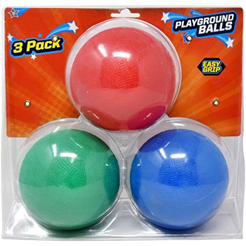 Playground Balls for Kids, 5 Inch Rubber Balls, Set of 3, Red Blue Green - Picture 2 of 5