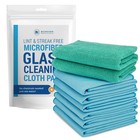 Claro 2 Step Glass Cleaning Cloth 8-Pack – Green Wet & Blue Dry Microfiber To...