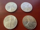1998 1999 2000 2001 AMERICAN SILVER EAGLES  1  OZ.  SILVER  COIN BU/UNC