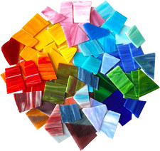 2.2LB Irregular Stained Glass Scraps - Mosaic Glass Pieces  Mosaic Tiles for Cr