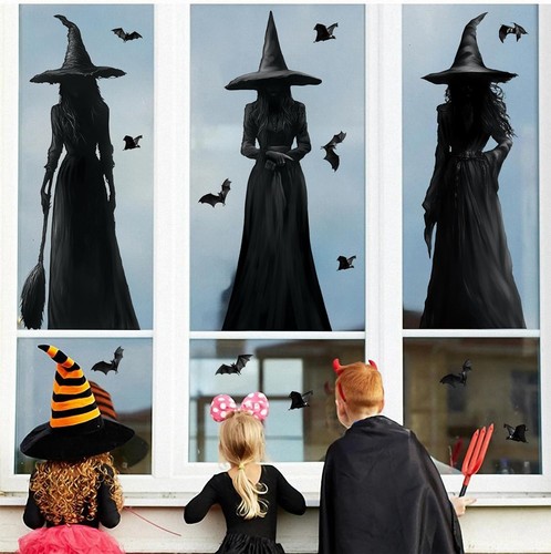 Halloween Decorations Window Clings Decor: 3pcs Large Realist Dark Black - Picture 7 of 7